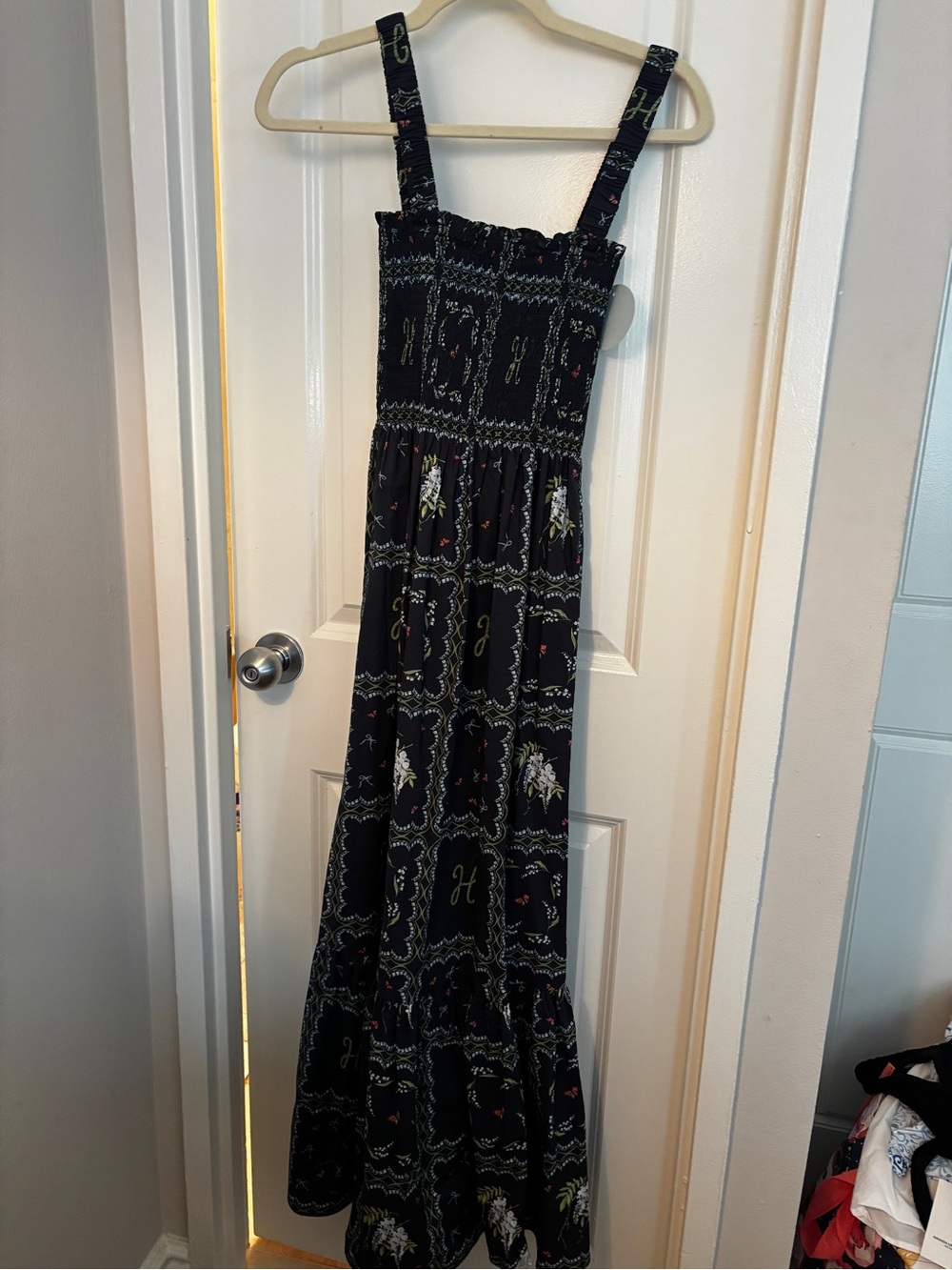 The Anjuli Nap Dress In Floral Patchwork Navy